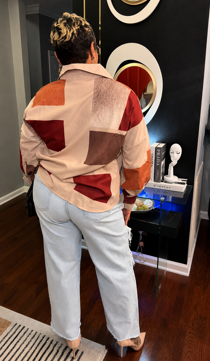 The Mosaic Button-Up Blouse