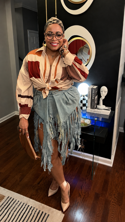 The Mosaic Button-Up Blouse